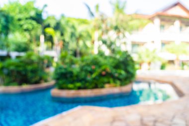 Soyut bulanıklık ve sıcak güzel açık yüzme havuzu bulanıklaştırma