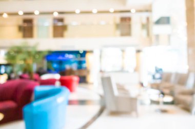 Görüntü bulanıklığı ve arka plan için otel lobisinin dışsal görünümü