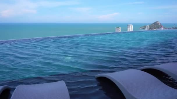 Images Tranquilles Piscine Vide Hôtel Resort — Video