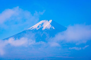 Güzel manzara dağ fuji akçaağaç yaprağı ağacında çevresinde bir