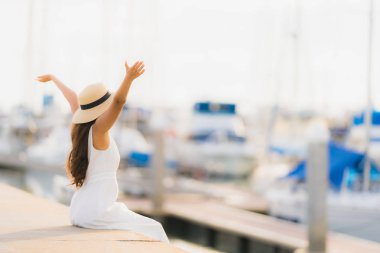 Relax asian eğlence genç gülümsemek güzel kadın mutlu portre