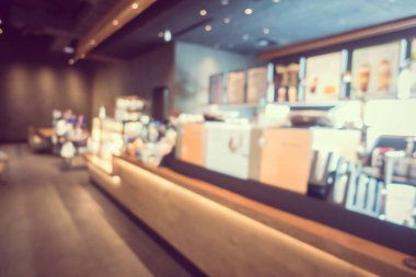 Soyut bulanıklık ve bulanık kahve dükkanı Cafe ve restoran interi