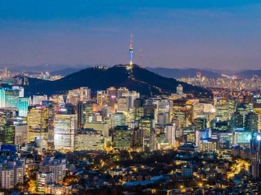 Bina Cityscape Seoul City güzel mimari