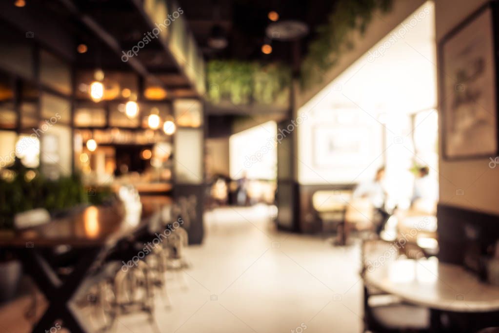 Abstract blur coffee shop cafe interior