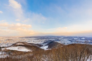 Moiwa dağın etrafından kar wint ağacında ile güzel manzara