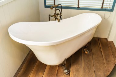 Güzel lüks elegance beyaz küvet dekorasyon iç b