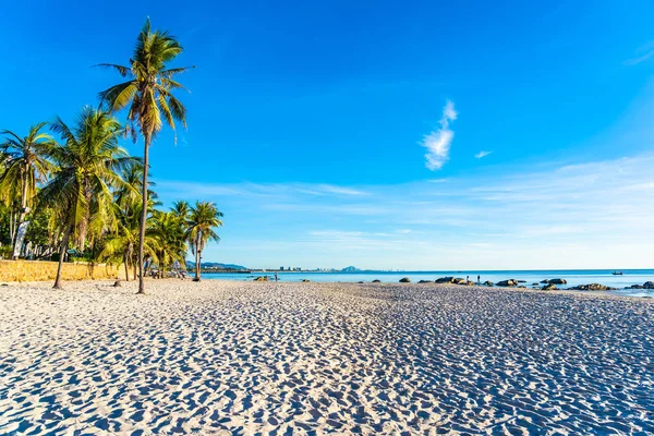 Bela paisagem ao ar livre de mar oceano e praia com coco — Fotografia de Stock