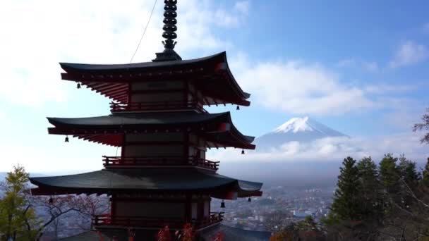 Vyhlídkové Záběry Nádherné Tradiční Japonské Pagody — Stock video