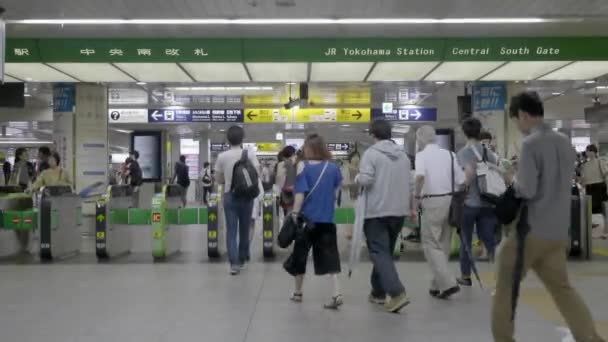 Tokyo Giappone Ago 2018 Stazione Ferroviaria Della Metropolitana Giappone Trasporto — Video Stock