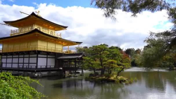 Живописные Кадры Красивой Традиционной Японской Пагоды — стоковое видео