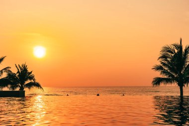 Swimmi etrafında hindistan cevizi palmiye ağacı ile güzel manzara açık