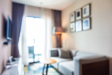 Soyut bulanıkoturma odası alanı dekorasyonu