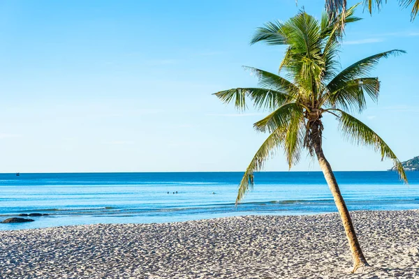 Bela paisagem ao ar livre de mar oceano e praia com coco — Fotografia de Stock