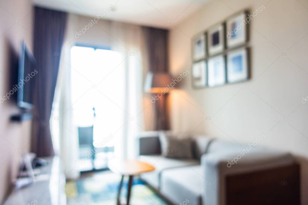 Abstract blur living room area decoration