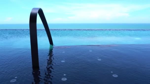 Tranquil Footage Empty Pool Resort Hotel — Stock Video