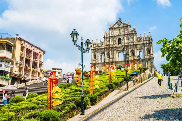 China, Macau - 6 de setembro de 2018 - Bela arquitetura antiga bui — Fotografia de Stock