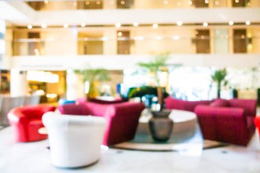 Görüntü bulanıklığı ve arka plan için otel lobisinin dışsal görünümü