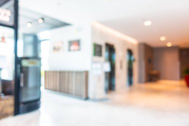 Otelde soyut bulanıklık ve defokus lobi dekorasyonu