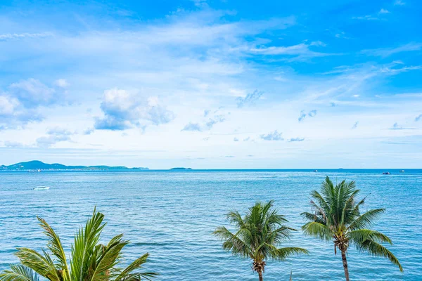 Gyönyörű Panoráma Táj Vagy Tengeri Óceán Fehér Felhő Kék Szabadidő — Stock Fotó