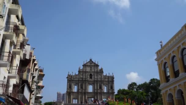 Nádherný Záběr Zřícenin Svatého Pavla Macau Čína — Stock video