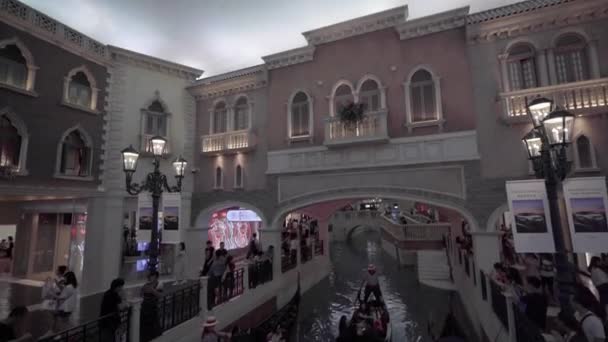 China Macau September 2018 Wunderschönes Venezianisches Luxushotelresort Und Casino Mit — Stockvideo