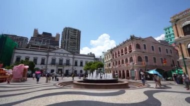 Çin, Macau macau şehir - 6 Eylül 2018 - güzel eski mimari yapı Arata kare çevresinde