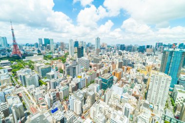 Tokyo şehir manzarası içinde bina güzel mimari