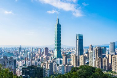 Güzel manzara ve cityscape taipei 101 bina ve ark