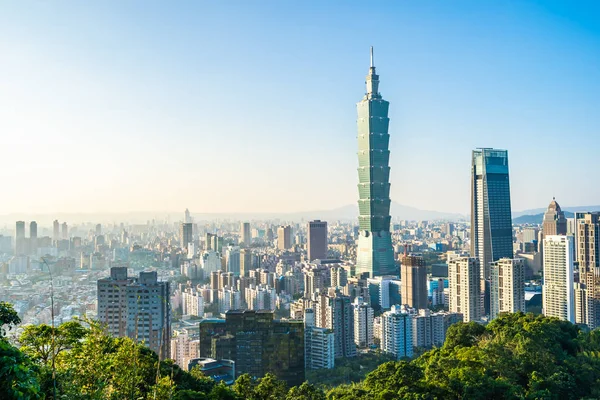 Güzel manzara ve cityscape taipei 101 bina ve ark