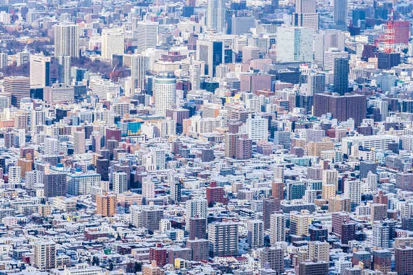 Winte dağ manzarası ile bina güzel mimari