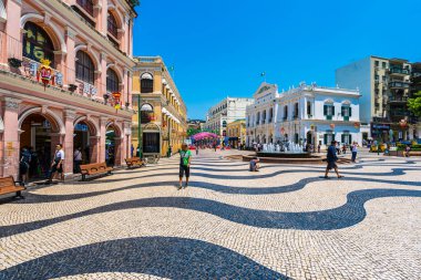 Çin, Makao - 6 Eylül 2018 - güzel eski mimari bui