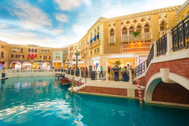 Macau, Çin - 8 Eylül 2018: Venedik m dönüm noktası olan