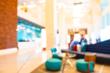 Otelde soyut bulanıklık ve defokus lobi dekorasyonu