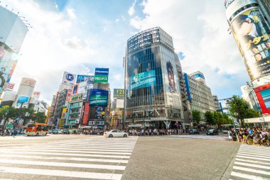 Tokyo, Japonya 29 Temmuz 2018: Shibuya kavşak veya kapısı olduğunu 
