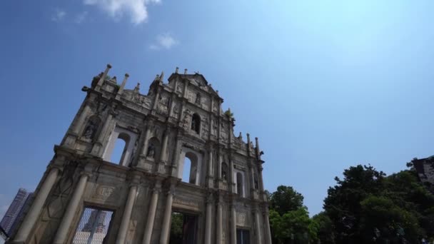 Nádherný Záběr Zřícenin Svatého Pavla Macau Čína — Stock video