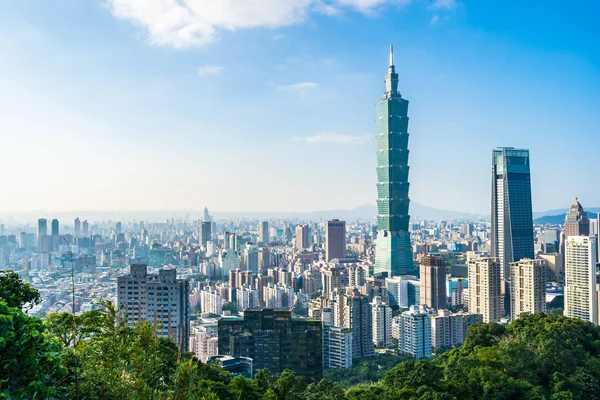 Güzel manzara ve cityscape taipei 101 bina ve ark