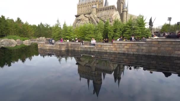 Osaka Japonia Grudnia 2015 Hogwart School Witchcraft Castle Wizardry Replika — Wideo stockowe