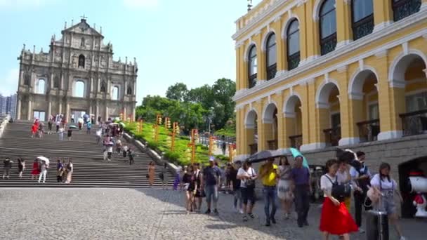 Nádherný Záběr Zřícenin Svatého Pavla Macau Čína — Stock video