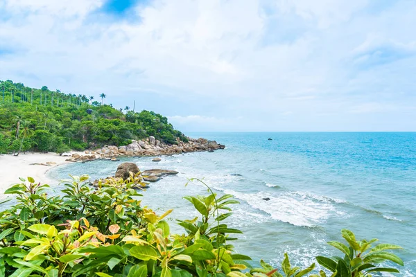 Samui Adası etrafında güzel açık tropikal plaj deniz ile Co