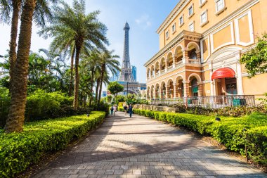 Çin, Makao - 10 Eylül 2018 - güzel Eyfel Kulesi landma