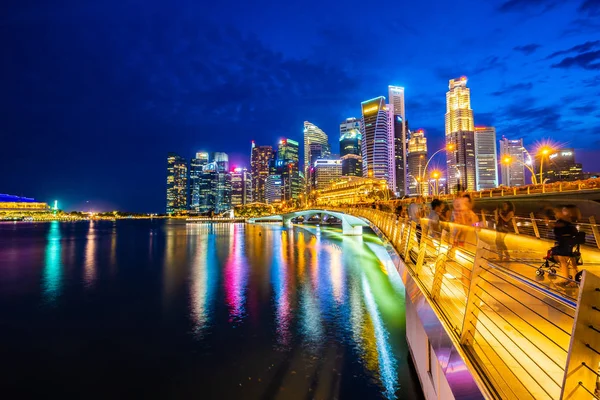 Singapura, 20 de janeiro de 2019: belo edifício de arquitetura skyscra — Fotografia de Stock