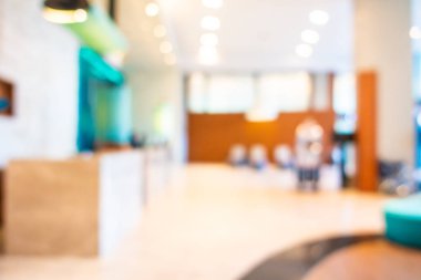 Otelde soyut bulanıklık ve defokus lobi dekorasyonu