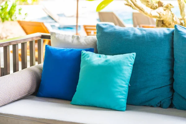 Comfortable pillow on sofa decoration outdoor patio — Stock Photo, Image