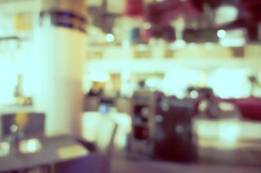 Soyut bulanıklık ve bulanık kahve dükkanı Cafe ve restoran interi