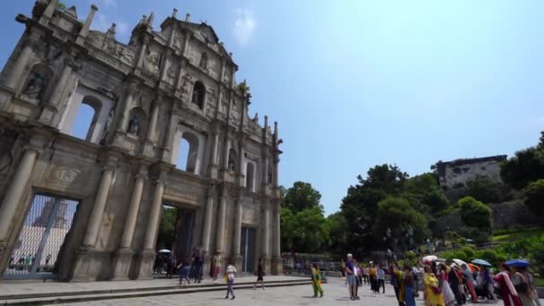 Nádherný Záběr Zřícenin Svatého Pavla Macau Čína — Stock video