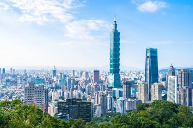 Güzel manzara ve cityscape taipei 101 bina ve ark