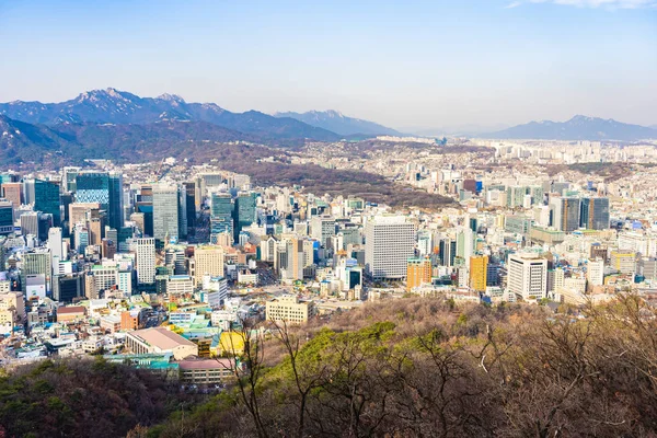 Güzel manzara ve Seoul city cityscape