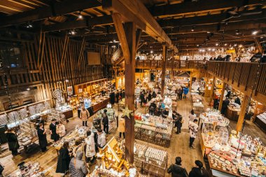Otaru Hokkaido, Japonya - 5 Şubat 2019 güzel müzik kutusunda m
