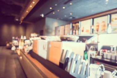 Soyut bulanıklık ve bulanık kahve dükkanı Cafe ve restoran interi