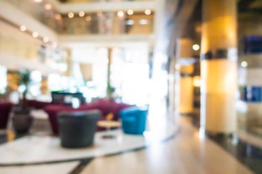 Görüntü bulanıklığı ve arka plan için otel lobisinin dışsal görünümü